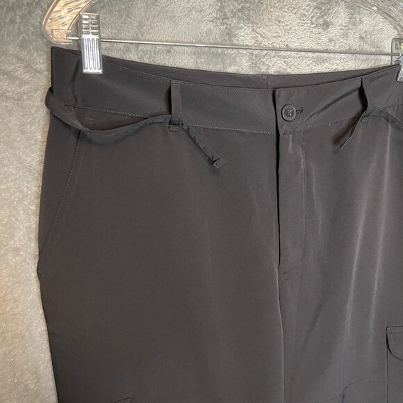 Chaps Women Activewear High Rise Wide Leg Straight Cropped Cargo Pants 12 Black - Picture 3 of 10